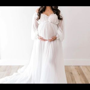 Maternity Shoot Dress White.